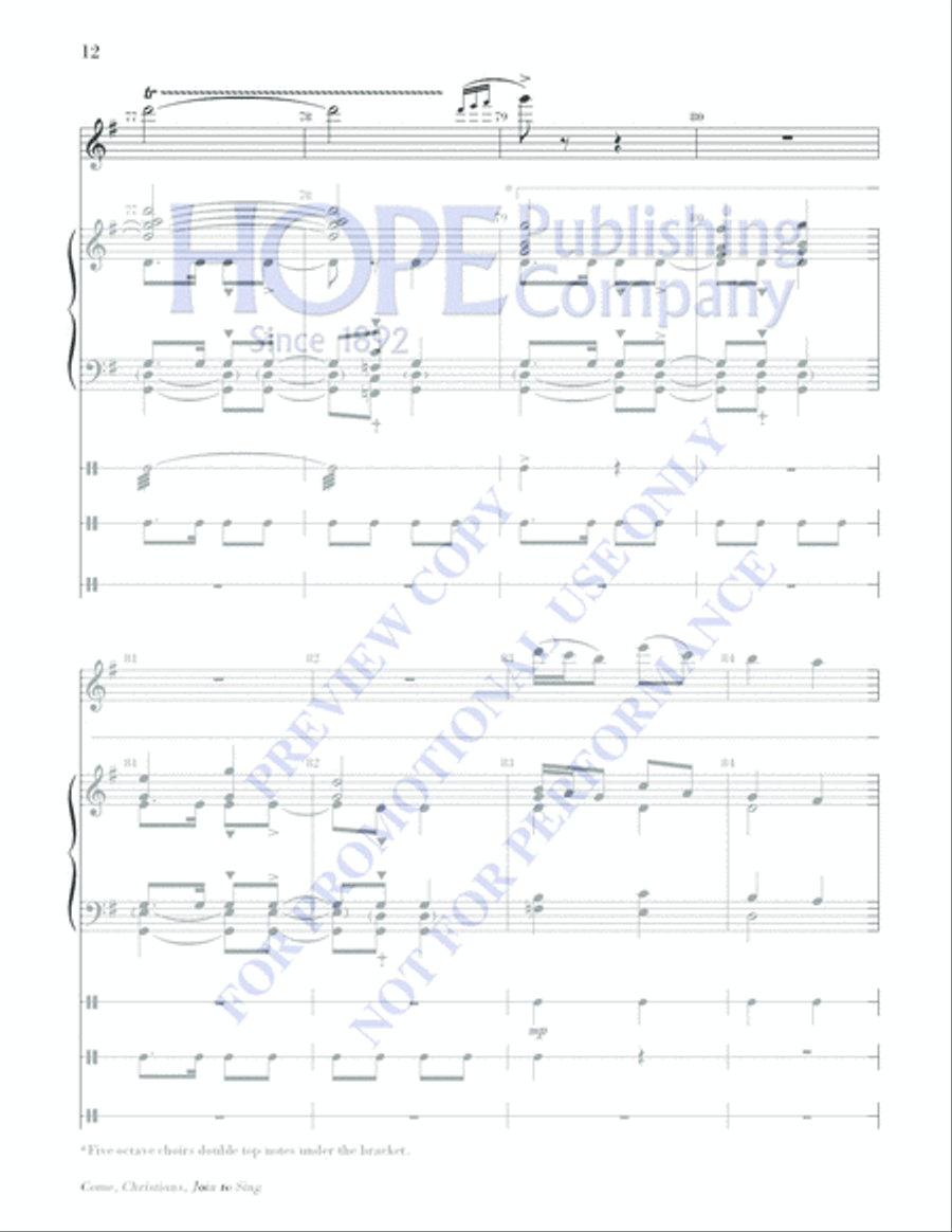 Come, Christians, Join to Sing Piano scores gallery preview page 12