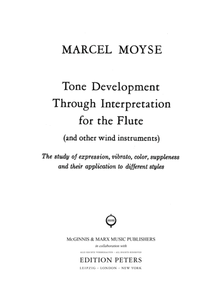 Tone Development Through Interpretation for the Flute