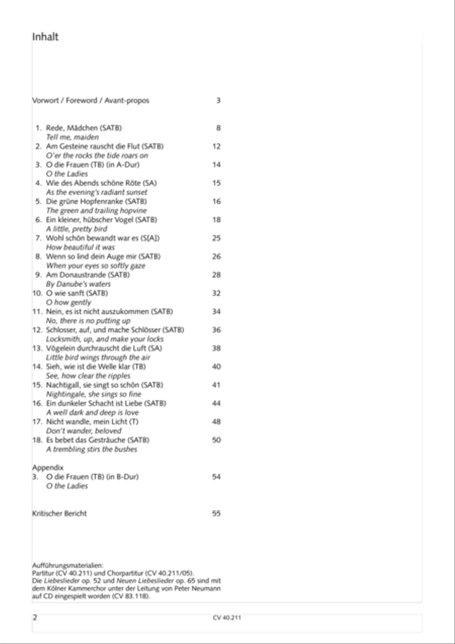 Liebeslieder-Walzer, Op. 52 Choir scores gallery preview page 3
