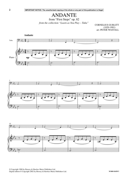 Andante From First Steps, Op. 82 (from Learn As You Play Tuba)