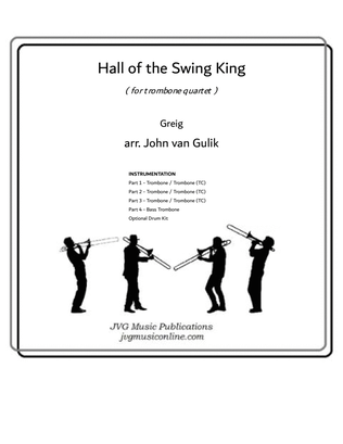 Book cover for Hall of the Swing King - Trombone Quartet