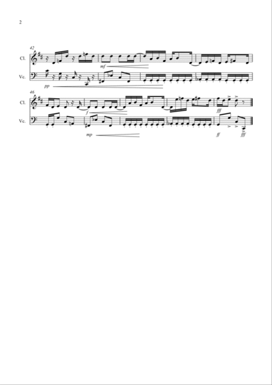 Maple Leaf Rag for Clarinet and Cello Duet B-Flat Clarinet scores gallery preview page 2