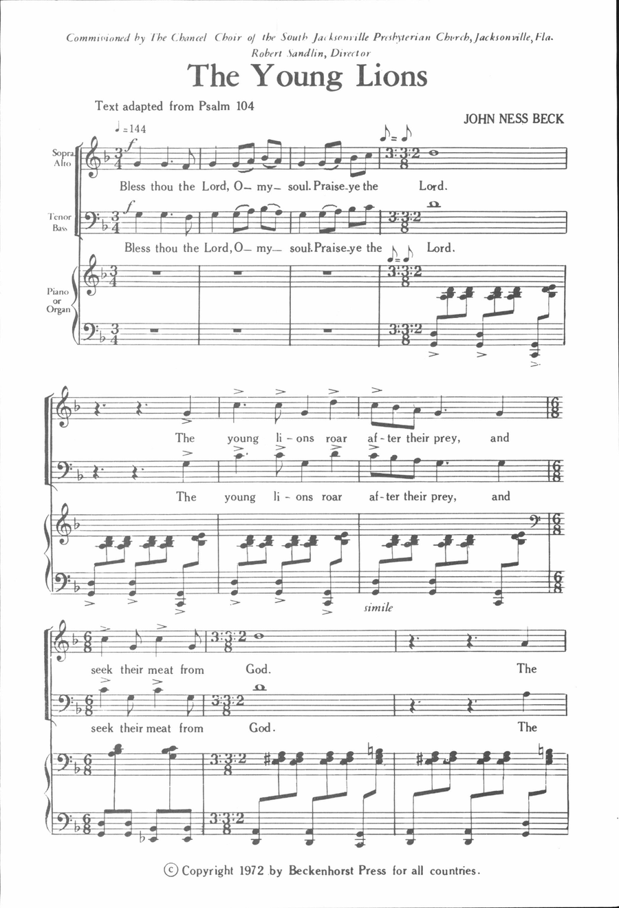 The Young Lions The Young Lions 4-Part scores gallery preview page 2