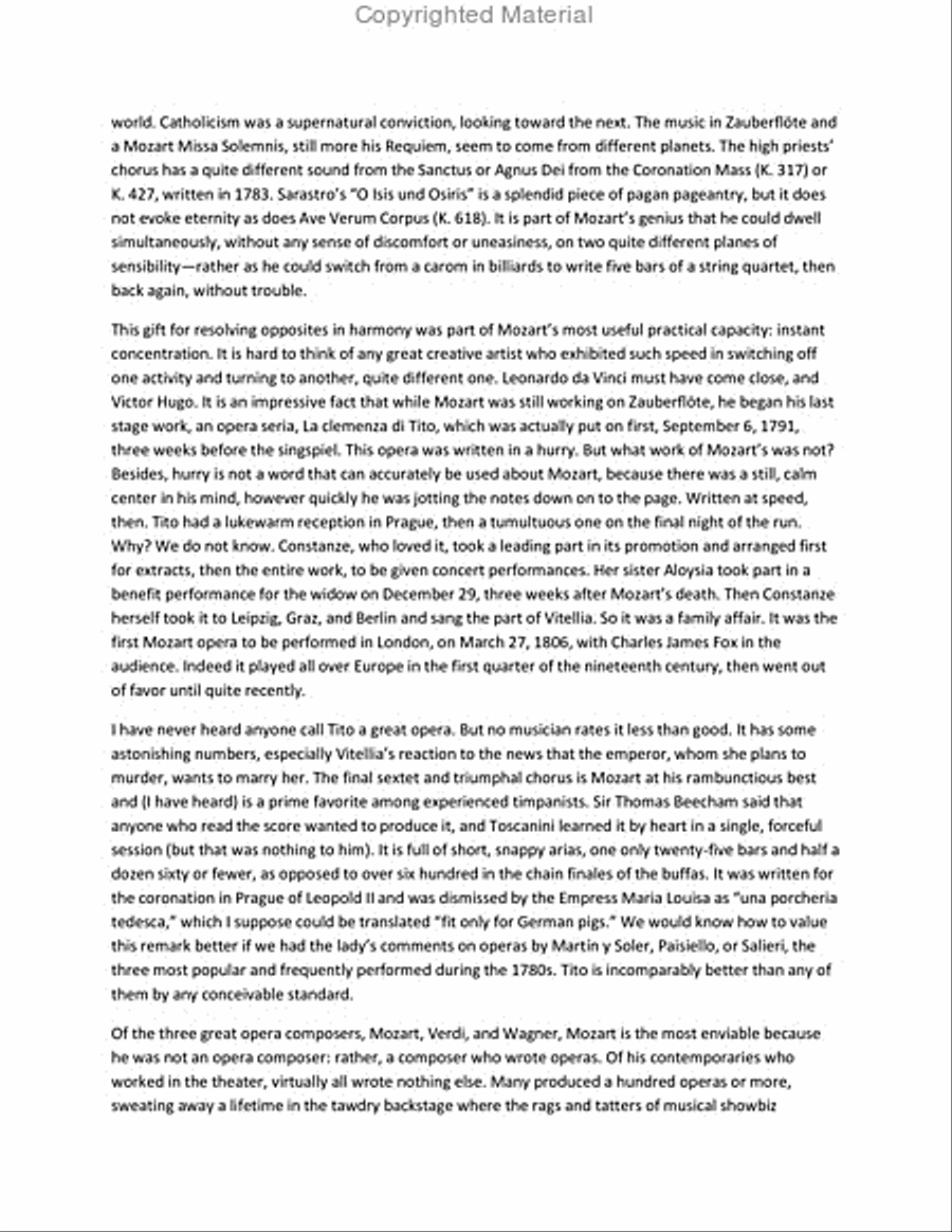 Mozart: A Life Collection / Songbook scores gallery preview page 13