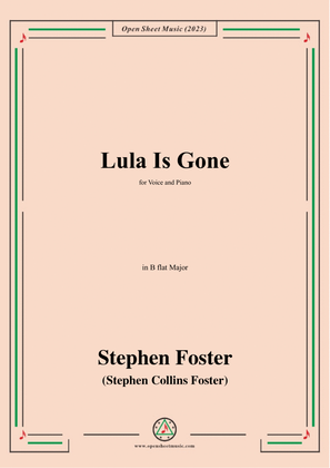 Book cover for S. Foster-Lula Is Gone,in B flat Major