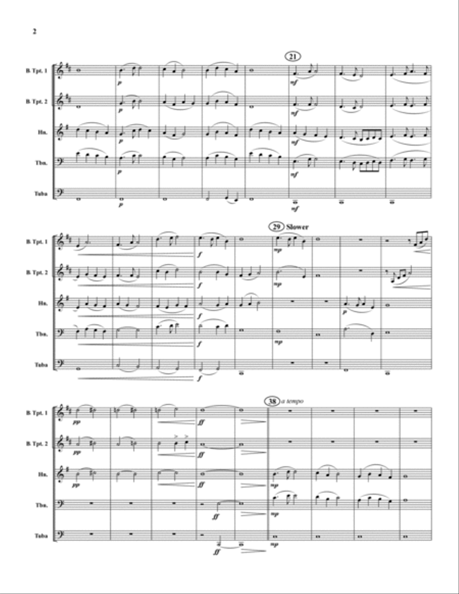 Goin' Home Goin' Home Brass Quintet scores gallery preview page 2
