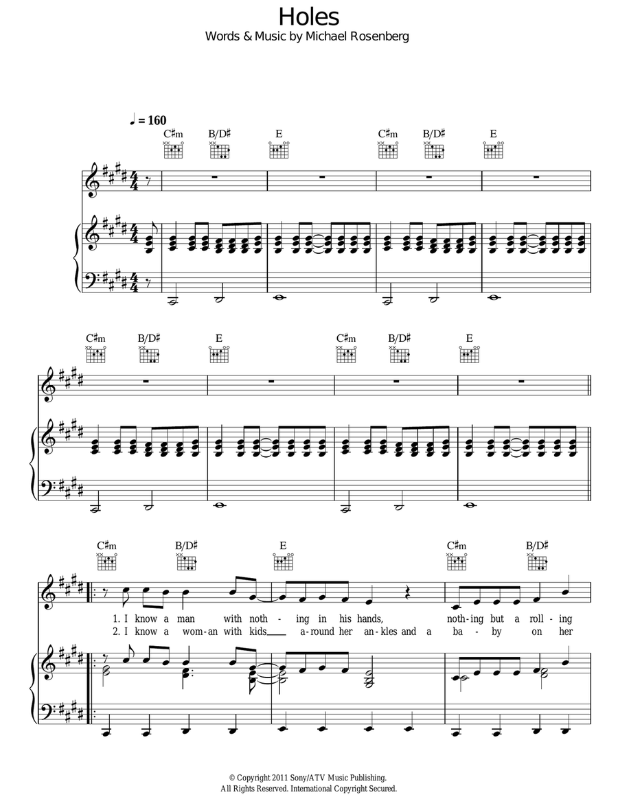 Holes Acoustic Guitar scores gallery preview page 1