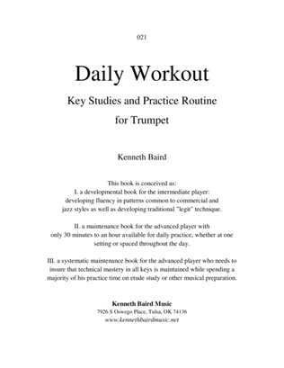 Book cover for Daily Workout: Key Studies and Practice Routine for Trumpet