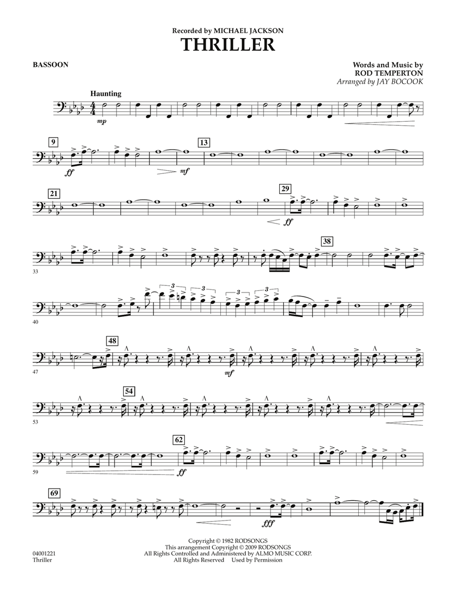 Thriller - Bassoon Concert Band scores gallery preview page 1