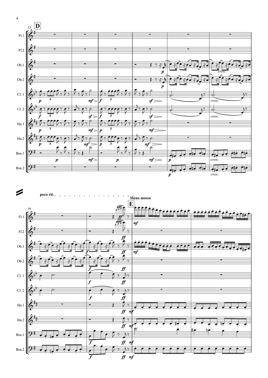 Tchaikovsky: Casse-Noisette (Nutcracker Suite) Mvt. IIa Marche (March) - wind dectet Woodwind Quintet scores gallery preview page 4