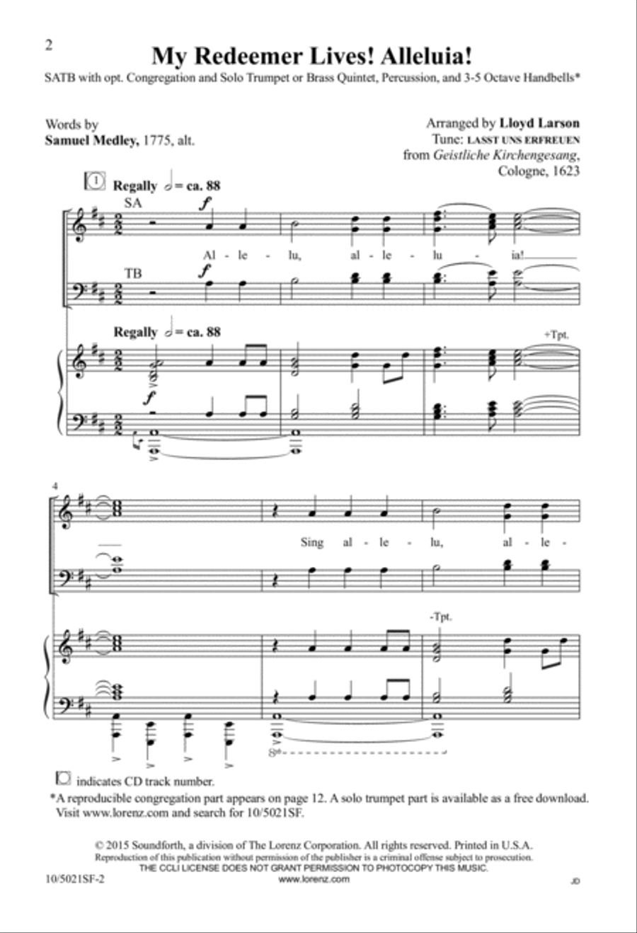 My Redeemer Lives! Alleluia! 4-Part scores gallery preview page 2