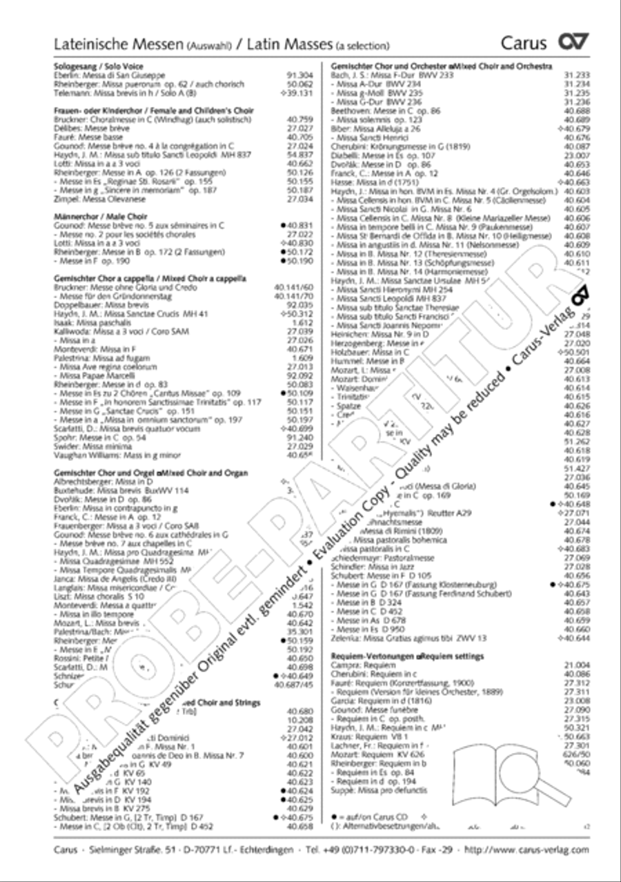 Missa pastoralis bohemica 4-Part scores gallery preview page 241