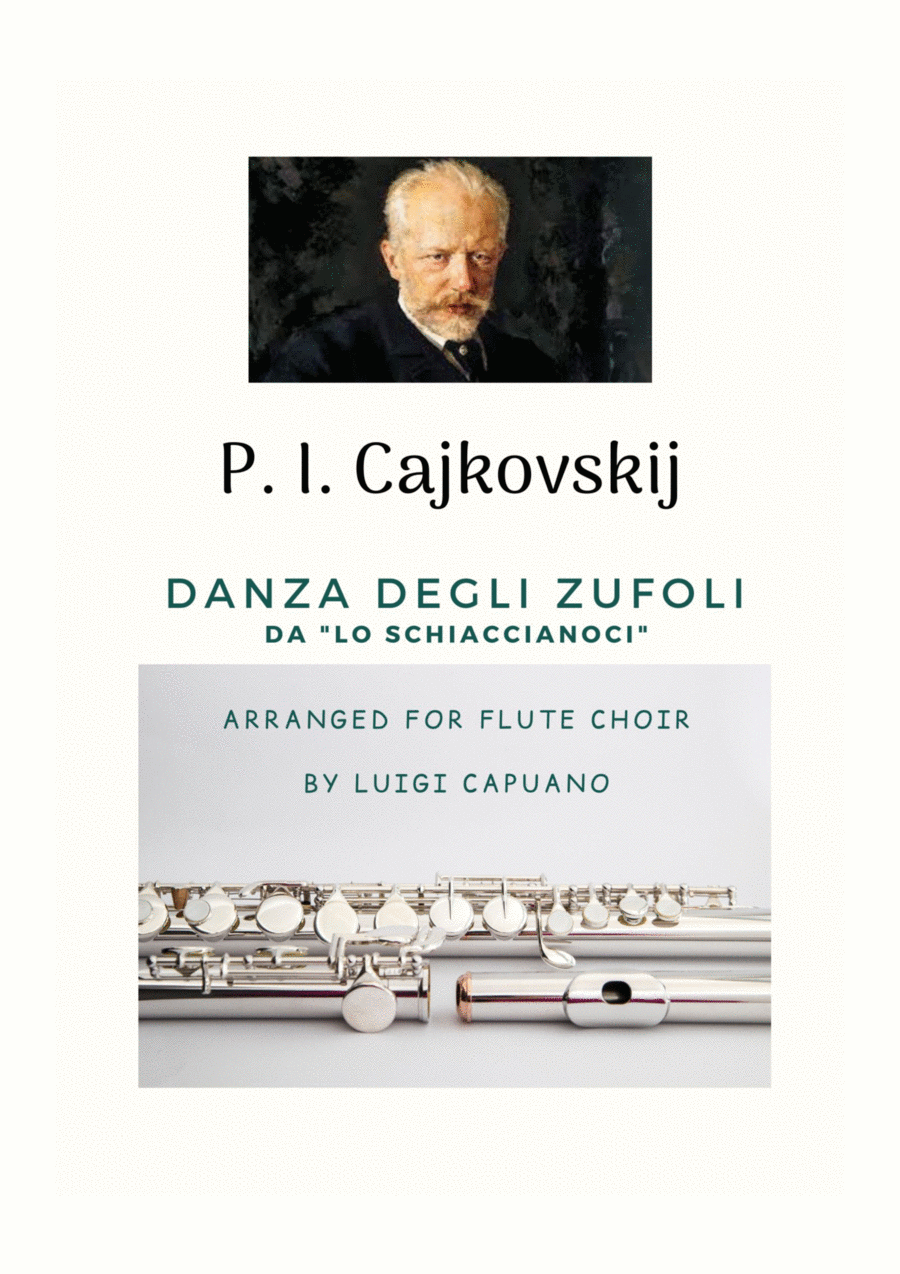 Cajkovskij: Danza degli zufoli (Lo schiaccianoci) for Flute choir - Flute quintet Flute Choir scores gallery preview page 1