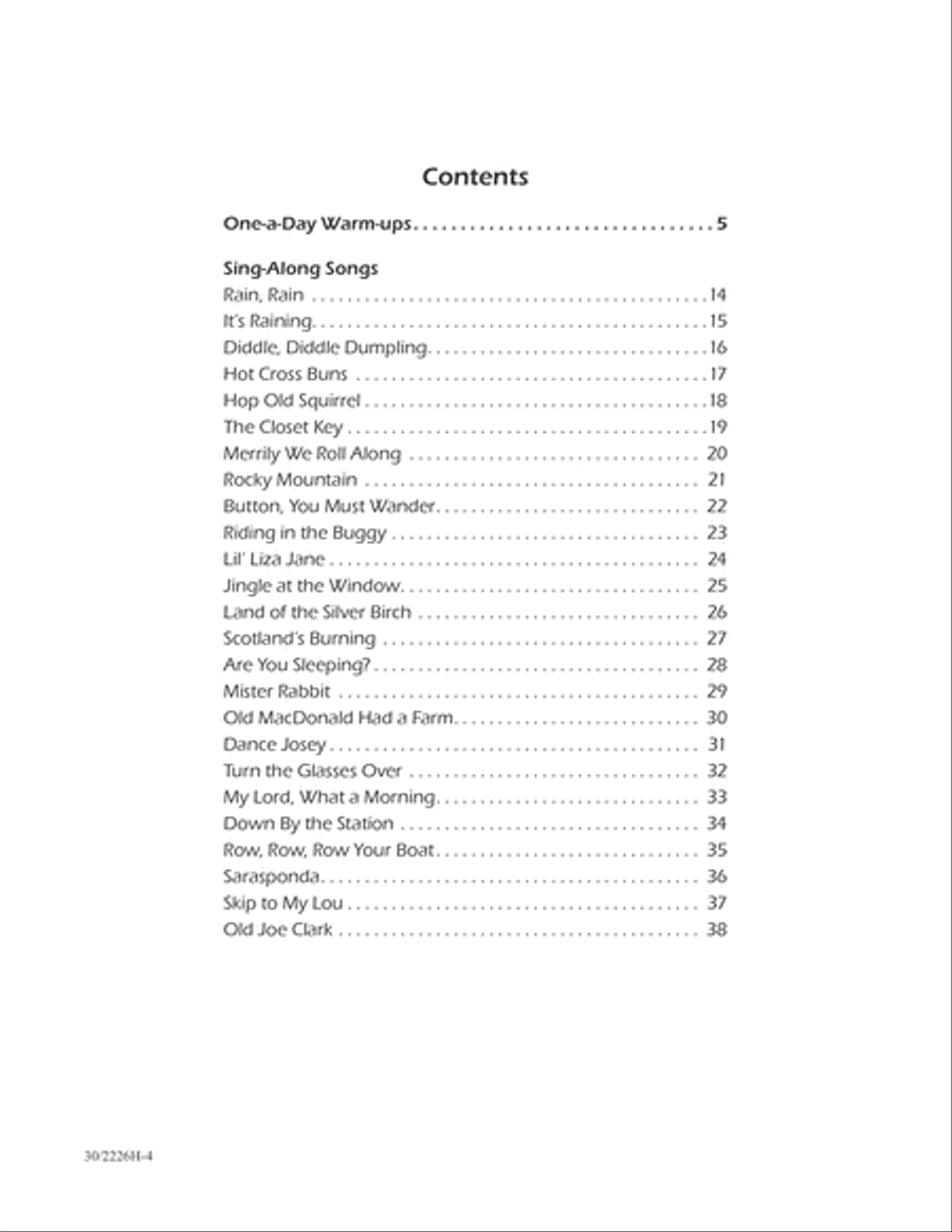 One-A-Day Warm-Ups for Orff Instruments Unison Choir scores gallery preview page 5