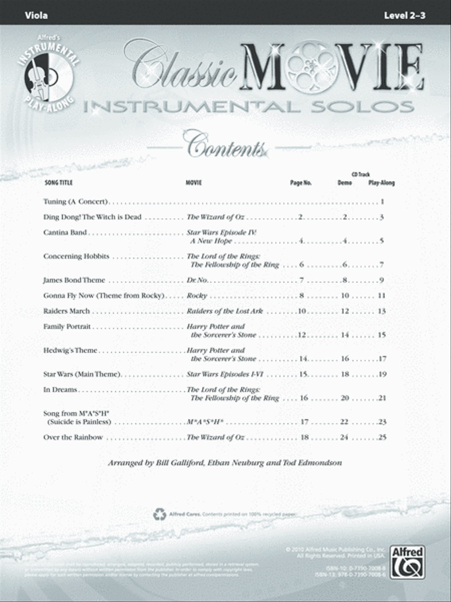 Classic Movie Instrumental Solos for Strings String Orchestra scores gallery preview page 2