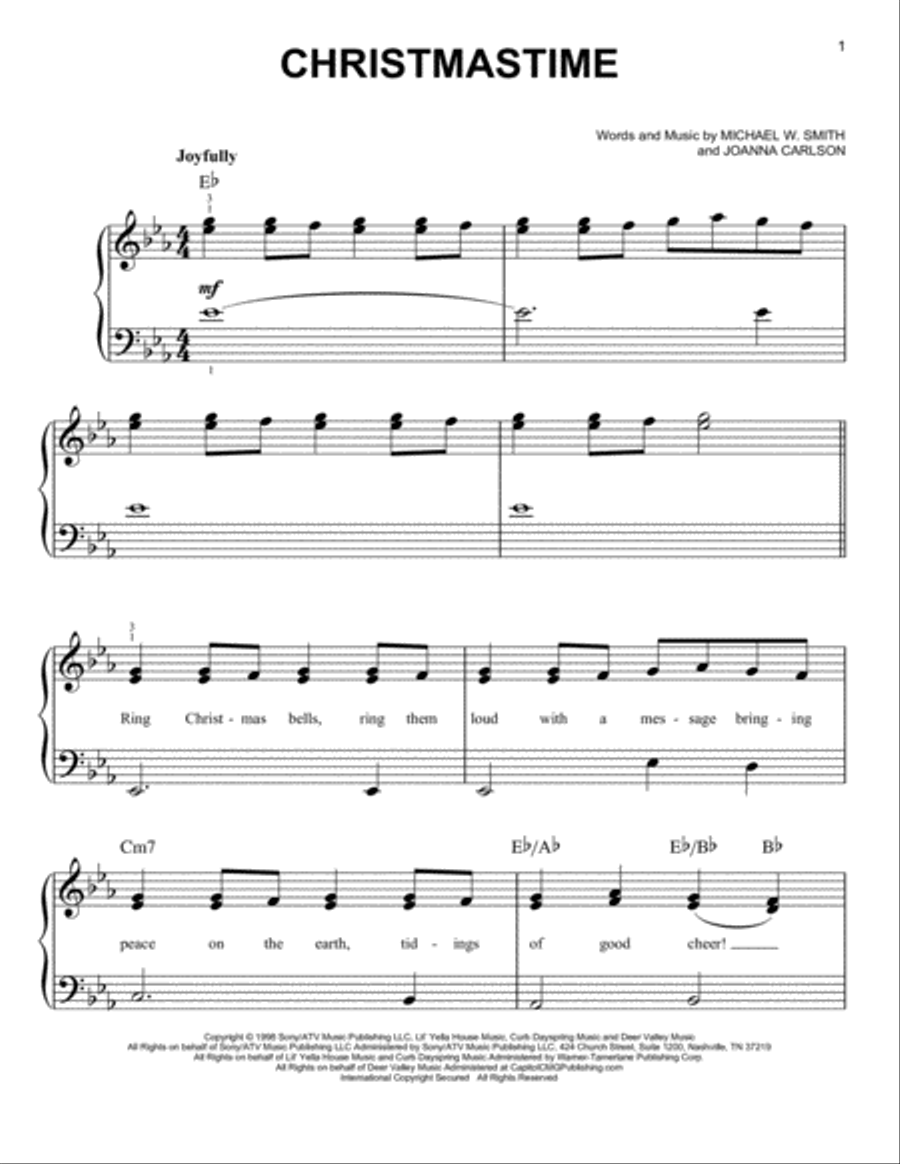 Christmastime Easy Piano scores gallery preview page 1