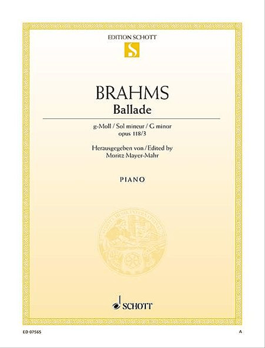 Ballade in G Minor Op. 118, No. 3 Piano Solo scores gallery preview page 1