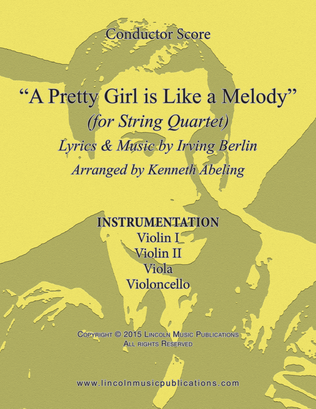 Book cover for A Pretty Girl is Like a Melody (for String Quartet)