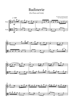 Badinerie by J. S. Bach (For Flute and Viola)