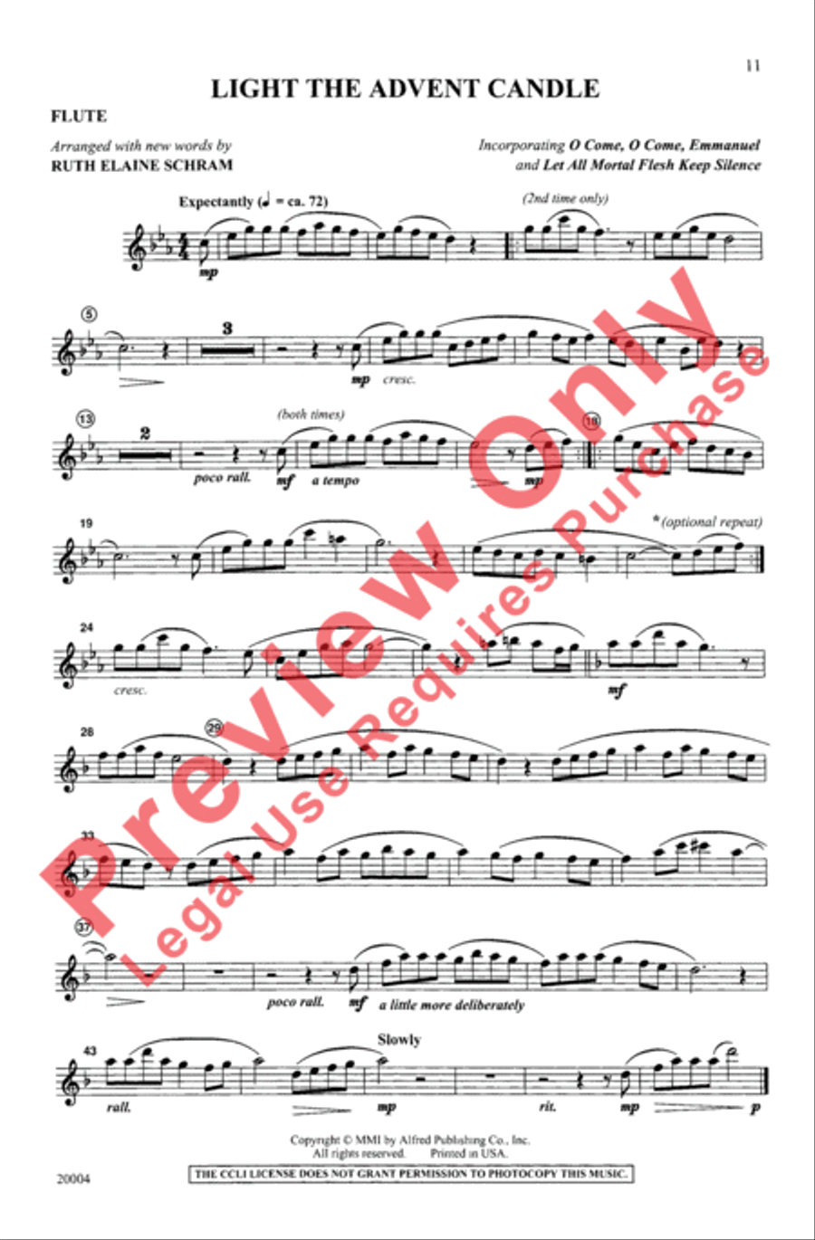 Light the Advent Candle Unison Choir scores gallery preview page 11
