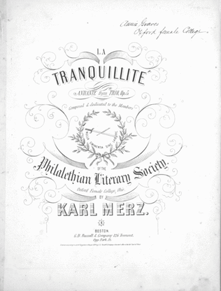 La Tranquillite Andante from Trio, op. 5