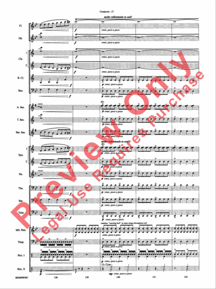 The Great Locomotive Chase Concert Band scores gallery preview page 33