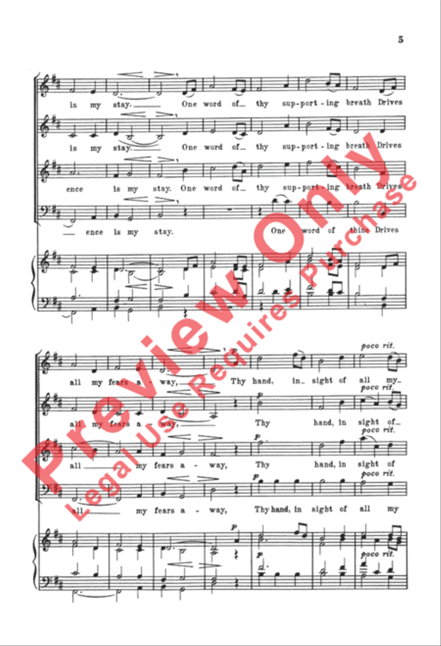 My Shepherd Will Supply My Need 4-Part scores gallery preview page 5