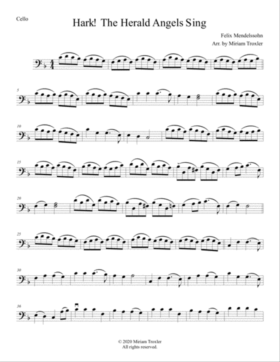 Traditional Christmas Carols for Solo Cello Cello Solo scores gallery preview page 5