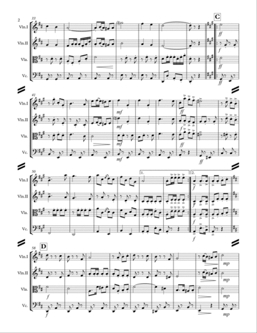 Zacatecas March (for String Quartet) String Quartet scores gallery preview page 3