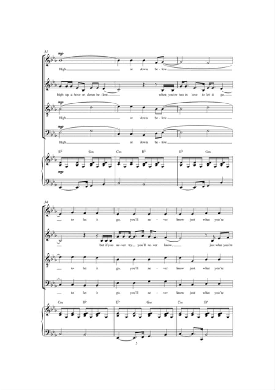 Fix You (arr. Jonathan Wikeley) 4-Part scores gallery preview page 5