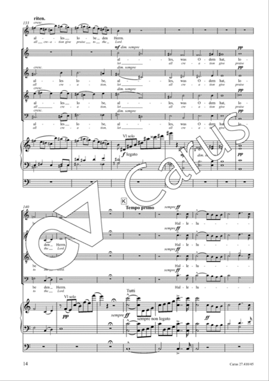 Halleluja! Praise ye the Lord in his sanctuary Divisi scores gallery preview page 17