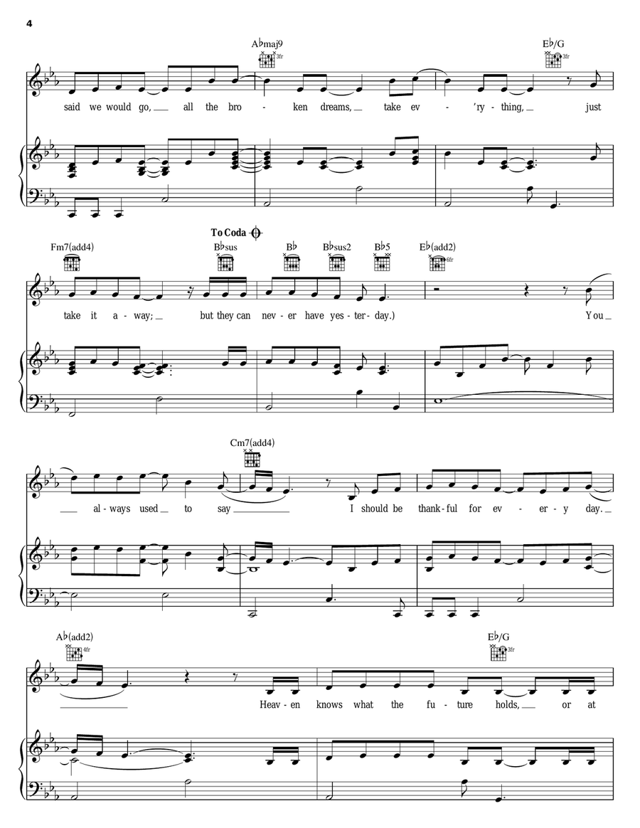 Yesterday Piano, Vocal, Guitar scores gallery preview page 4