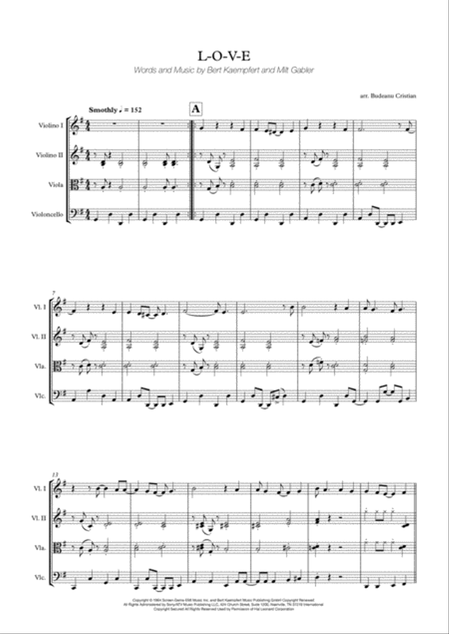 L-O-V-E String Quartet scores gallery preview page 1