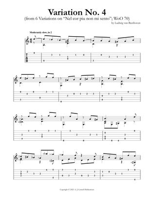 Variation No. 4 (from 6 Variations on “Nel cor piu non mi sento”; WoO 70)