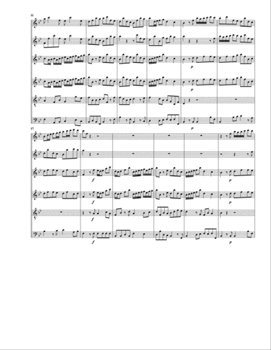 Concerto, 2 oboes, string orchestra, Op.9, no.6, G major (Arrangement for 6 recorders) String Orchestra scores gallery preview page 3