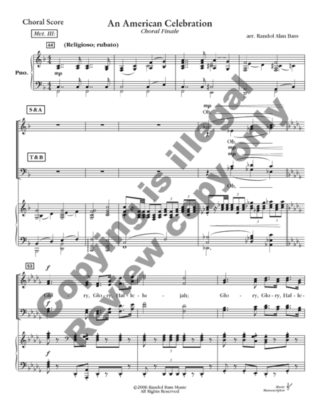 An American Celebration (Choral Score) image number null