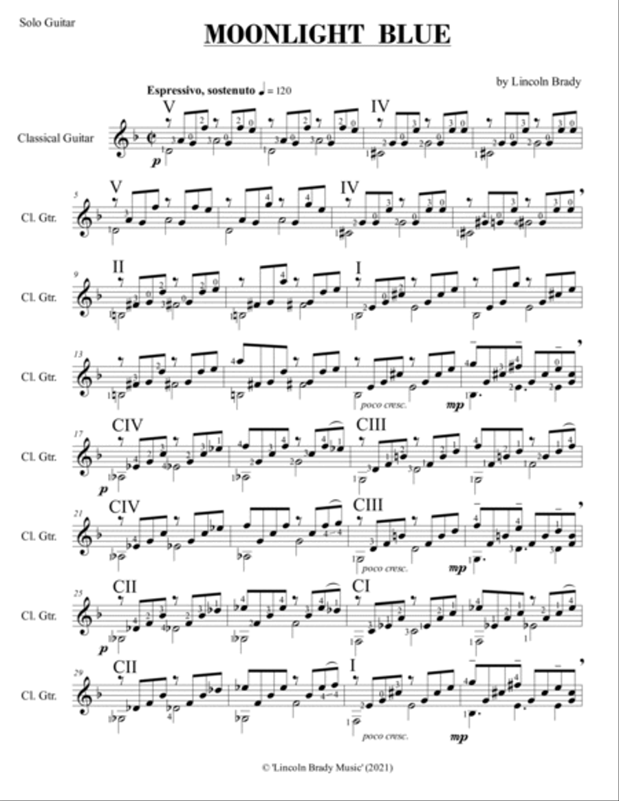 MOONLIGHT BLUE - Solo Guitar Electric Guitar scores gallery preview page 3
