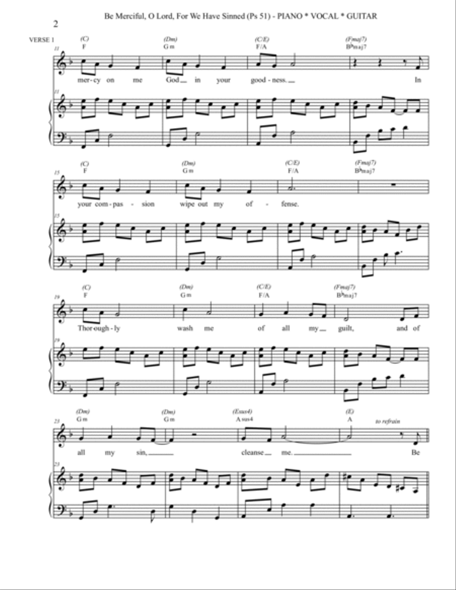Be Merciful, O Lord (Psalm 51) Guitar scores gallery preview page 2