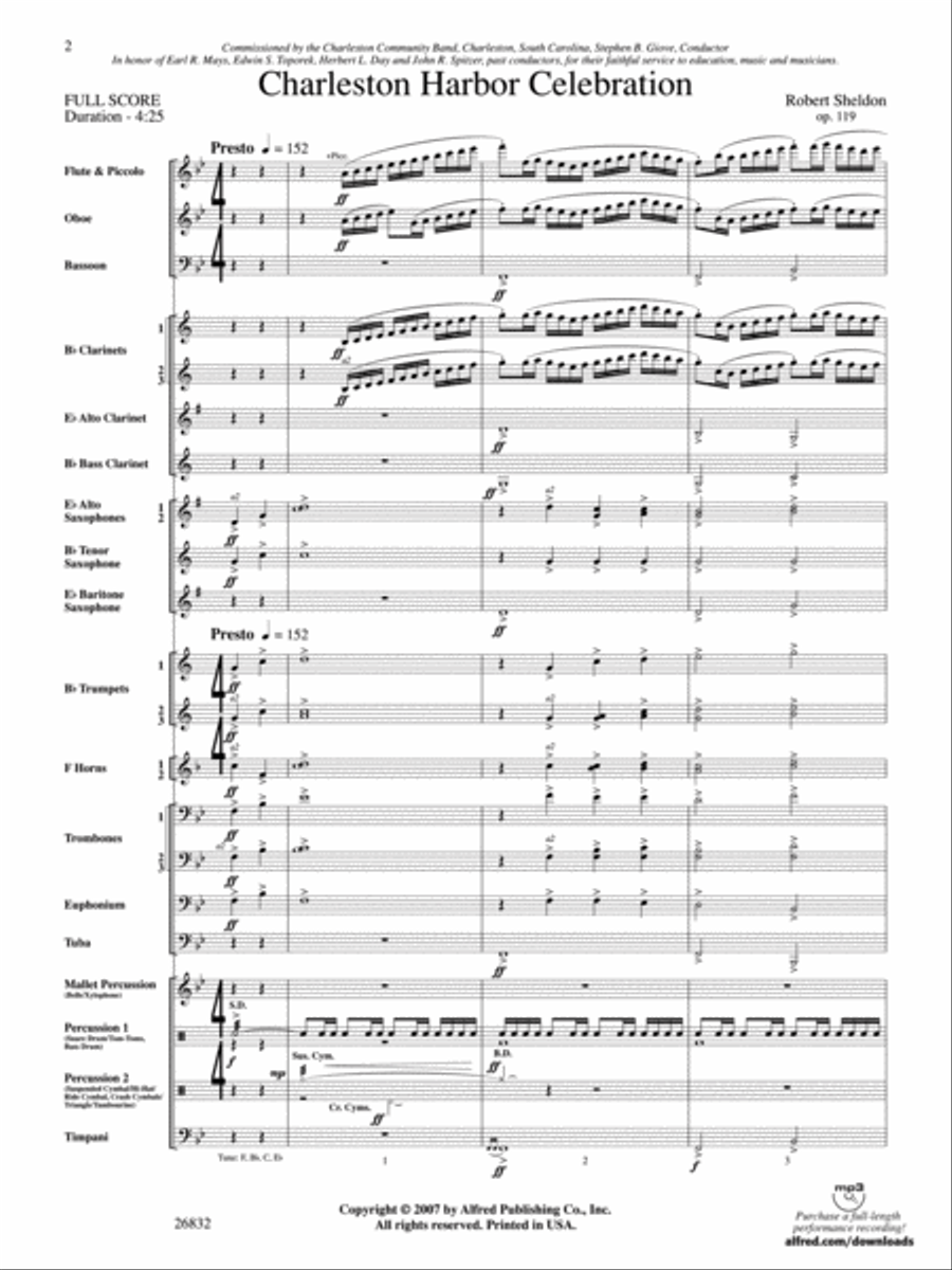 Charleston Harbor Celebration Concert Band scores gallery preview page 2