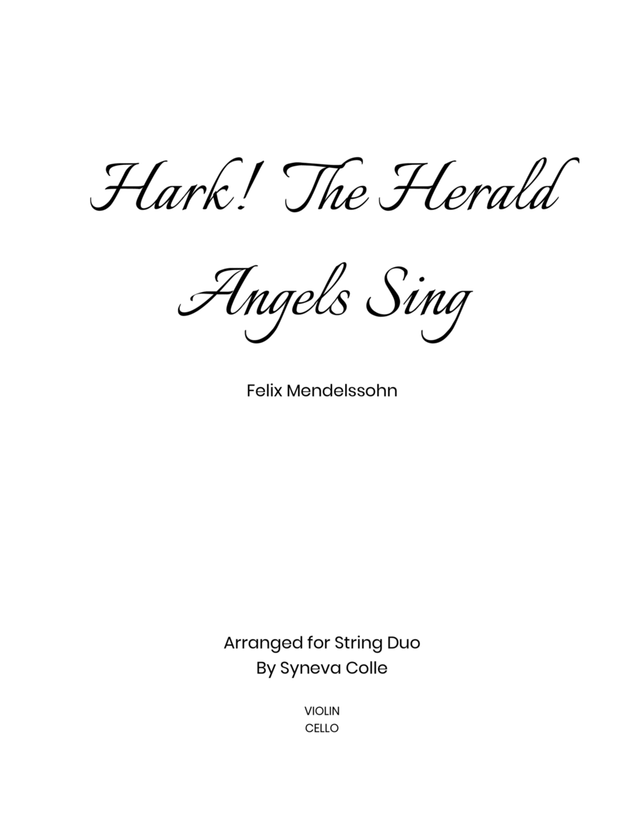 Hark! The Herald Angels Sing Hark! The Herald Angels Sing String Duet scores gallery preview page 1