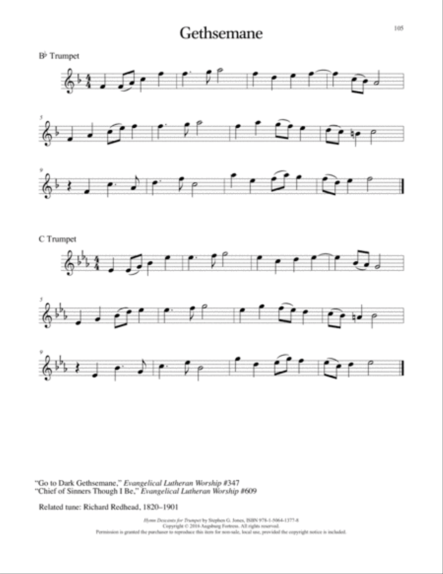 Hymn Descants for Trumpet C Trumpet scores gallery preview page 106