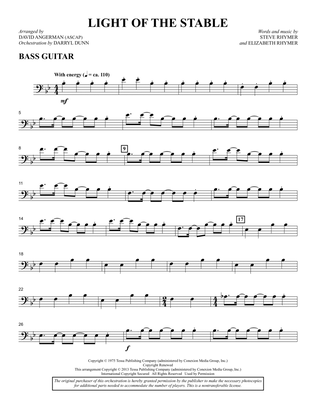 Light Of The Stable (from All Is Well) (arr. David Angerman) - Bass Guitar