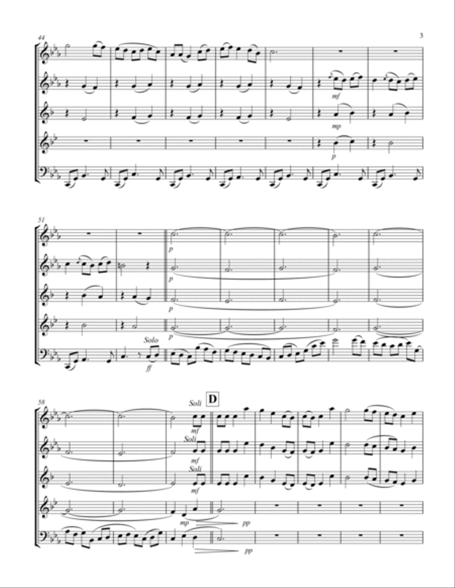 The Holly and the Ivy (for Woodwind Quintet) Woodwind Quintet scores gallery preview page 4