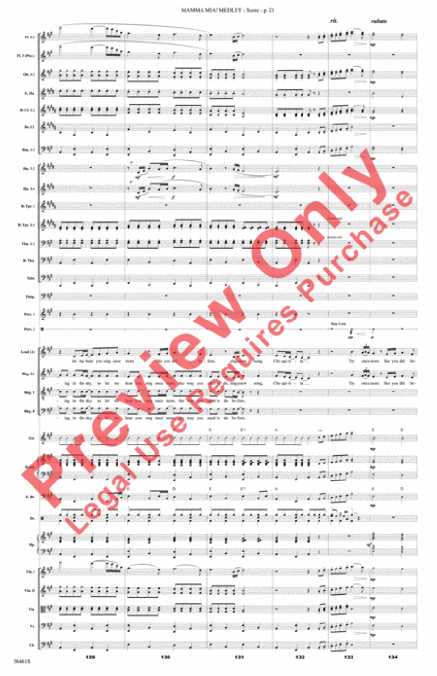 Mamma Mia! Medley Mamma Mia! Medley Full Orchestra scores gallery preview page 22