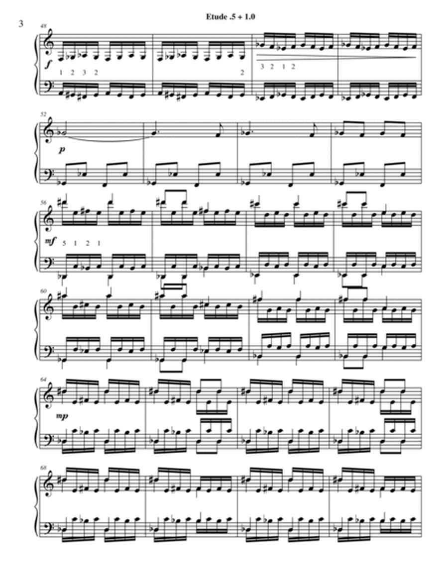 Etude 0.5 + 1.0 for Piano Solo from 25 Etudes using Symmetry, Mirroring and Intervals image number null
