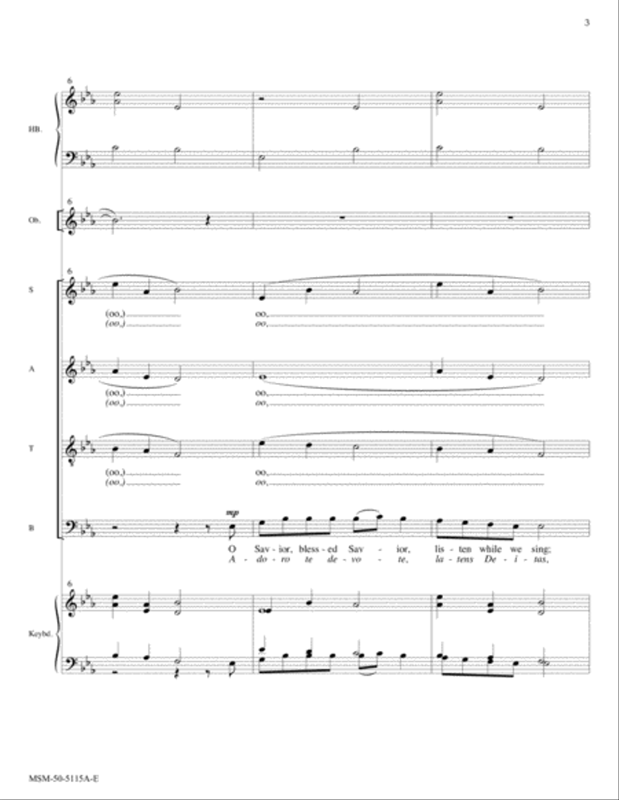 O Savior, Blessed Savior (Adoro te devote) Choir scores gallery preview page 3