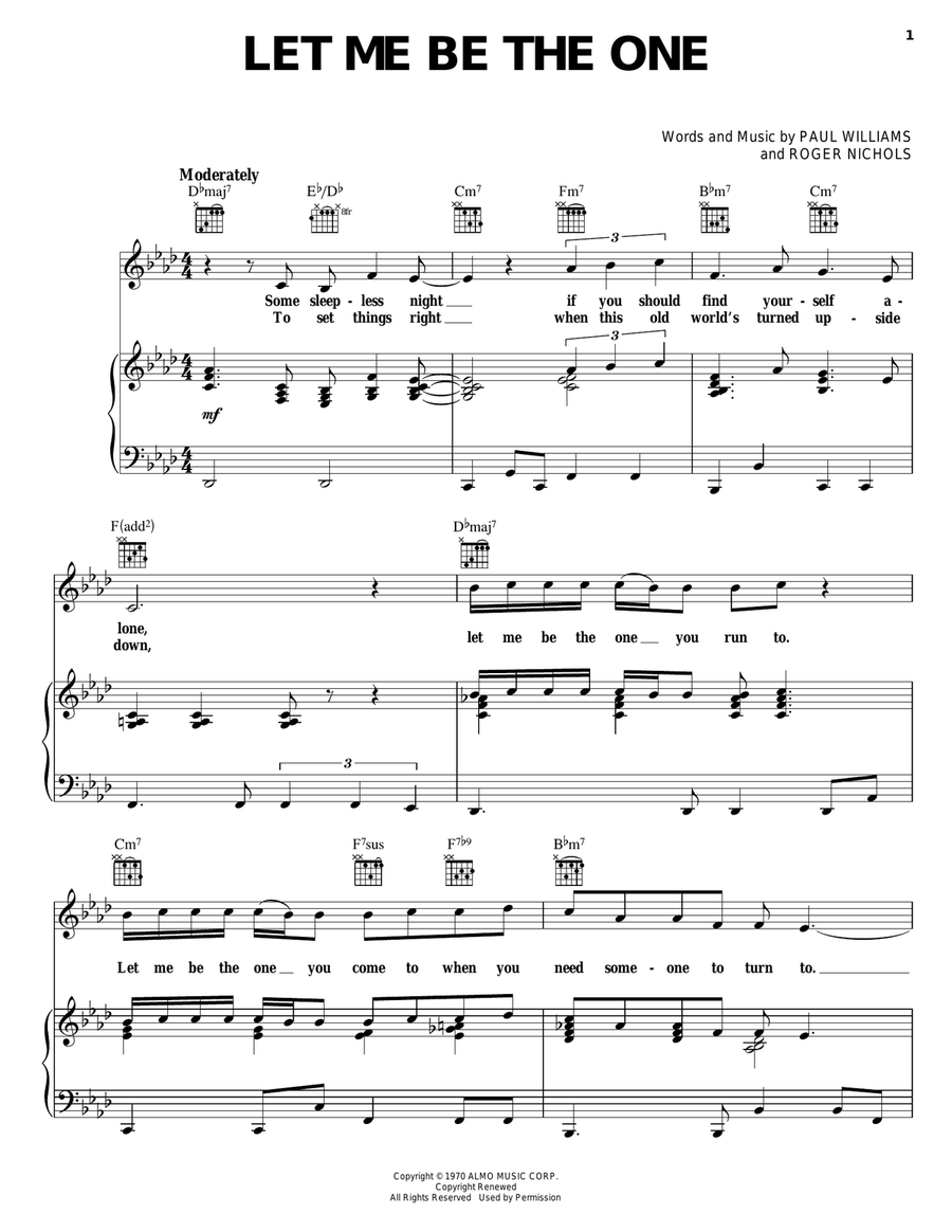 Let Me Be The One Let Me Be The One Piano, Vocal, Guitar scores gallery preview page 1