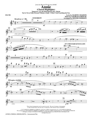 Book cover for Annie (Choral Highlights) (arr. Roger Emerson) - Flute
