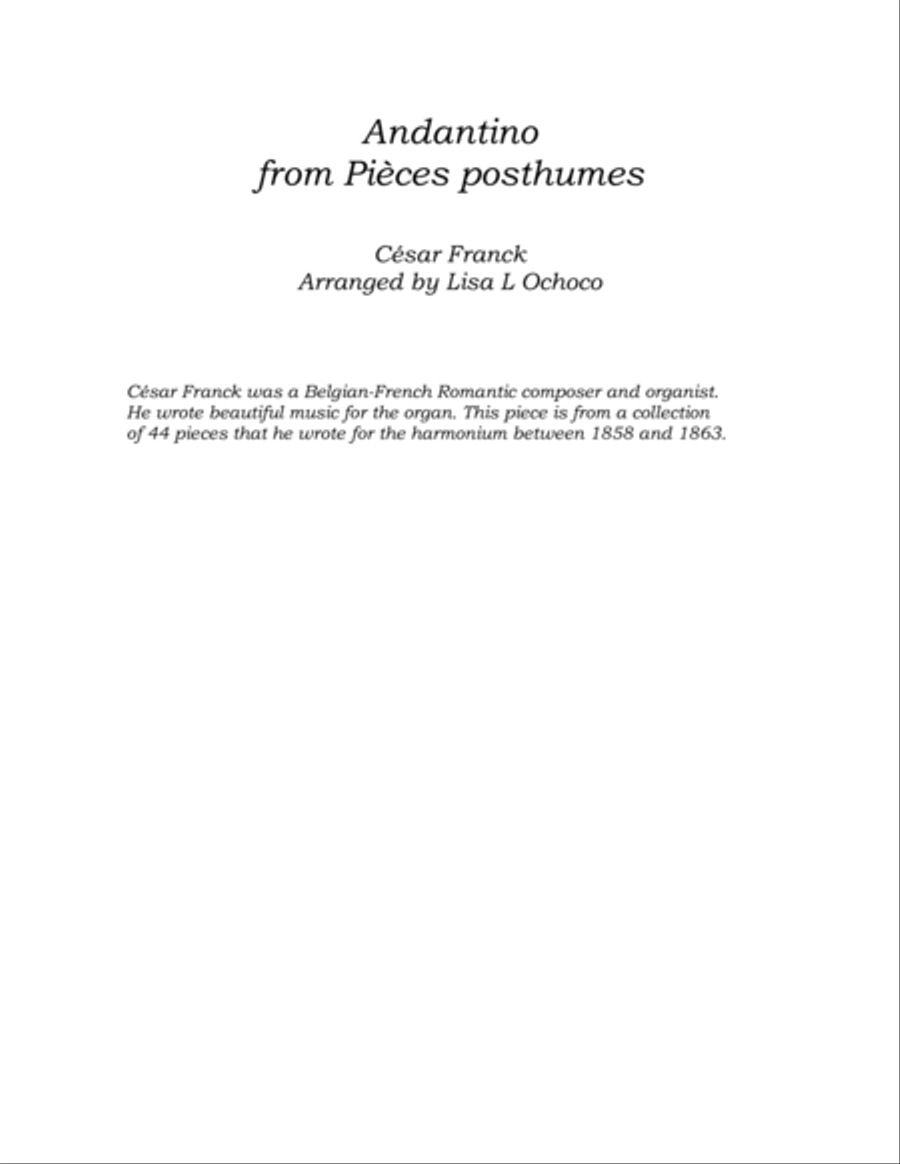 Andantino from Pieces posthumes for String Quartet String Quartet scores gallery preview page 4
