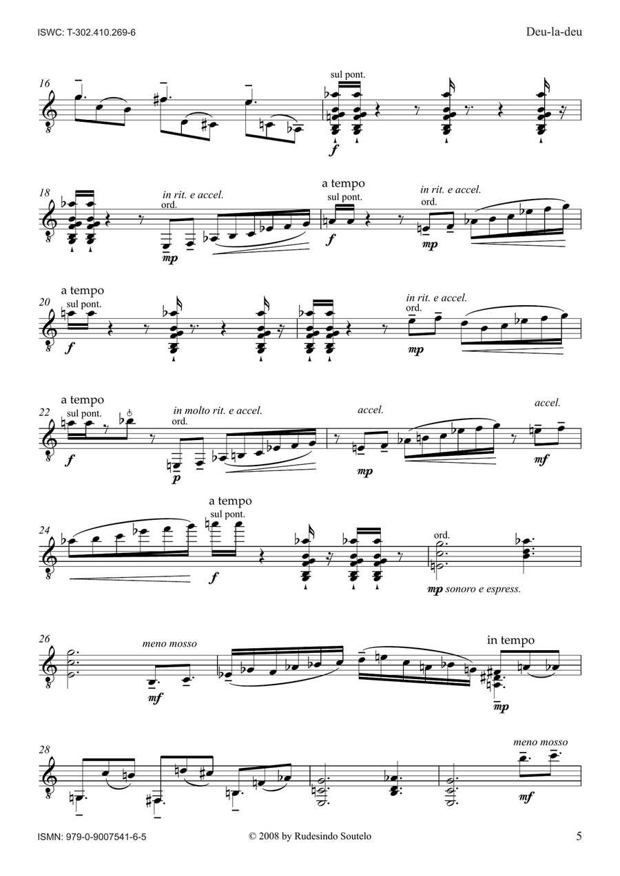 Deu-la-deu - [Revised edition] (Guitar) Acoustic Guitar scores gallery preview page 5